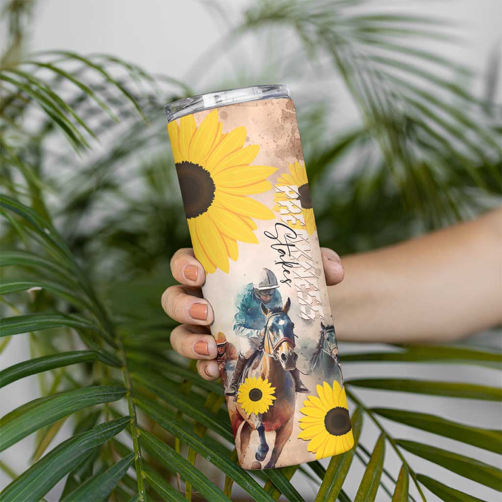Personalized Preakness Horse Racing Skinny Tumbler Run for the Black Eyed Susans