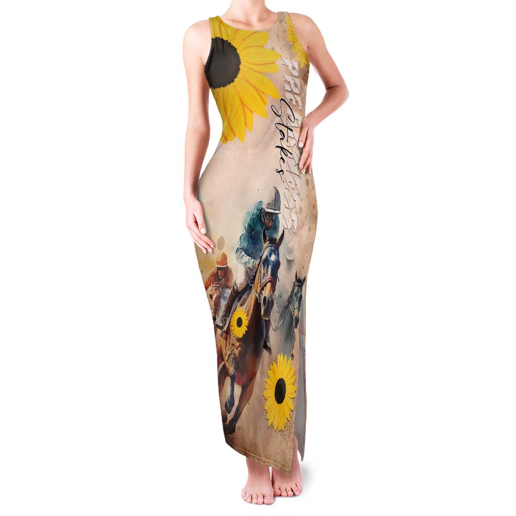 Personalized Preakness Horse Racing Tank Maxi Dress Run for the Black Eyed Susans