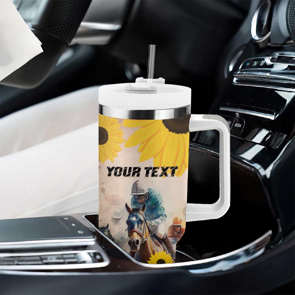 Personalized Preakness Horse Racing Tumbler With Handle Run for the Black Eyed Susans