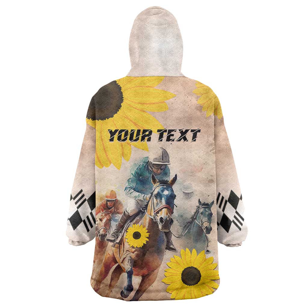 Personalized Preakness Horse Racing Wearable Blanket Hoodie Run for the Black Eyed Susans