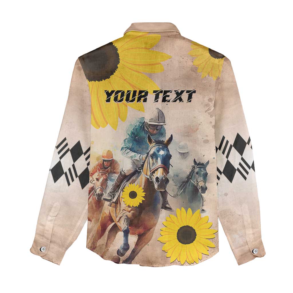 Personalized Preakness Horse Racing Women Casual Shirt Run for the Black Eyed Susans