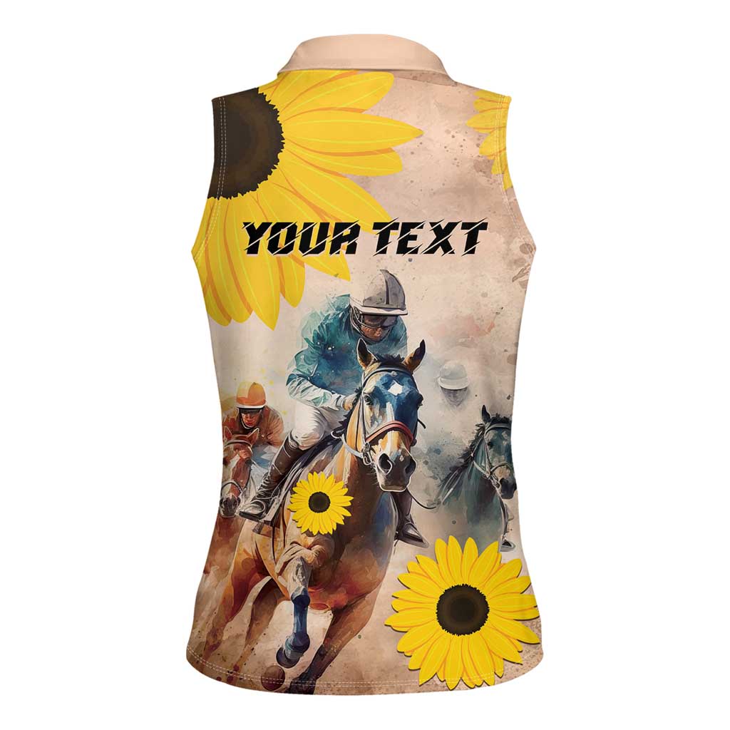 Personalized Preakness Horse Racing Women Sleeveless Polo Shirt Run for the Black Eyed Susans