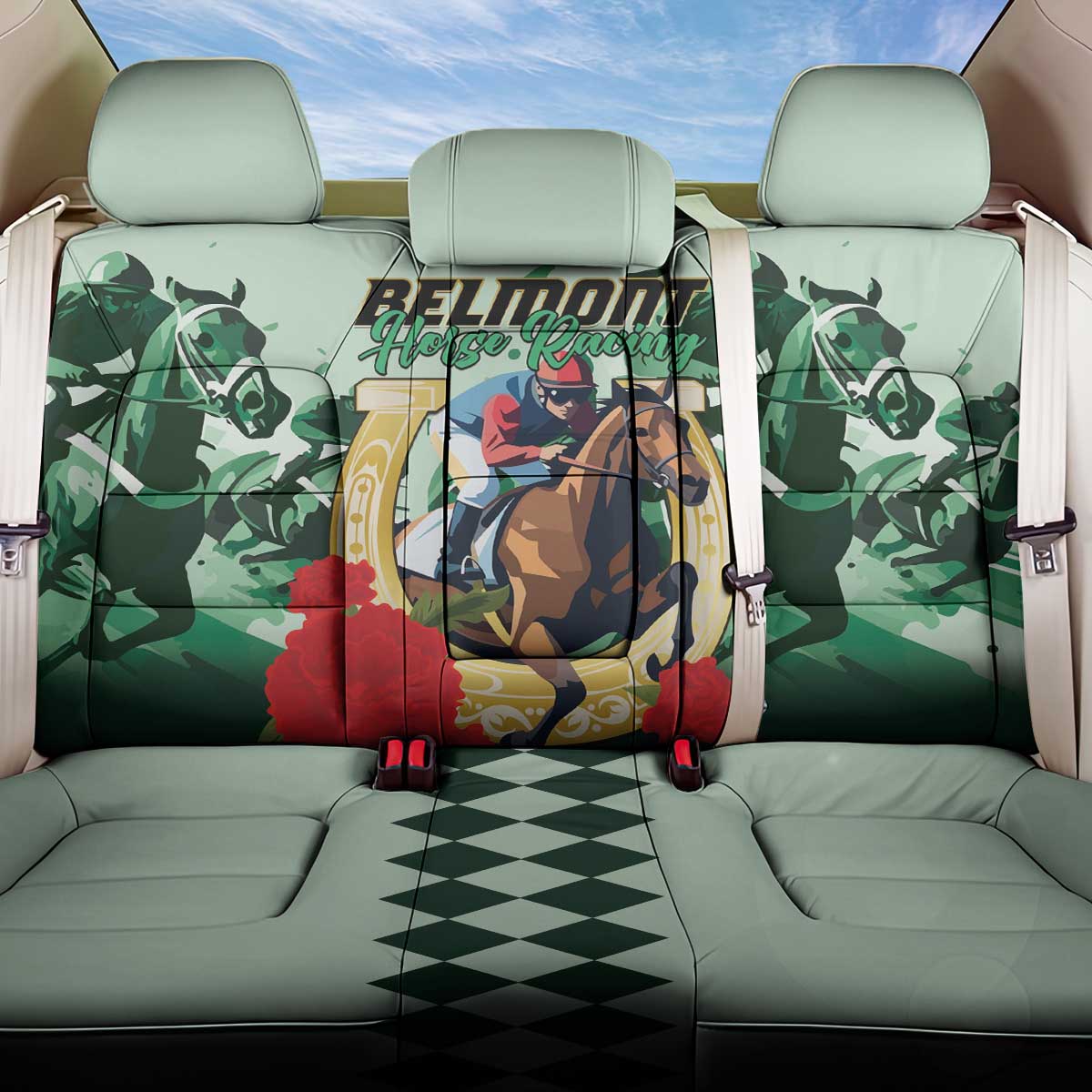 Belmont Horse Racing Back Car Seat Cover The Test of the Champion