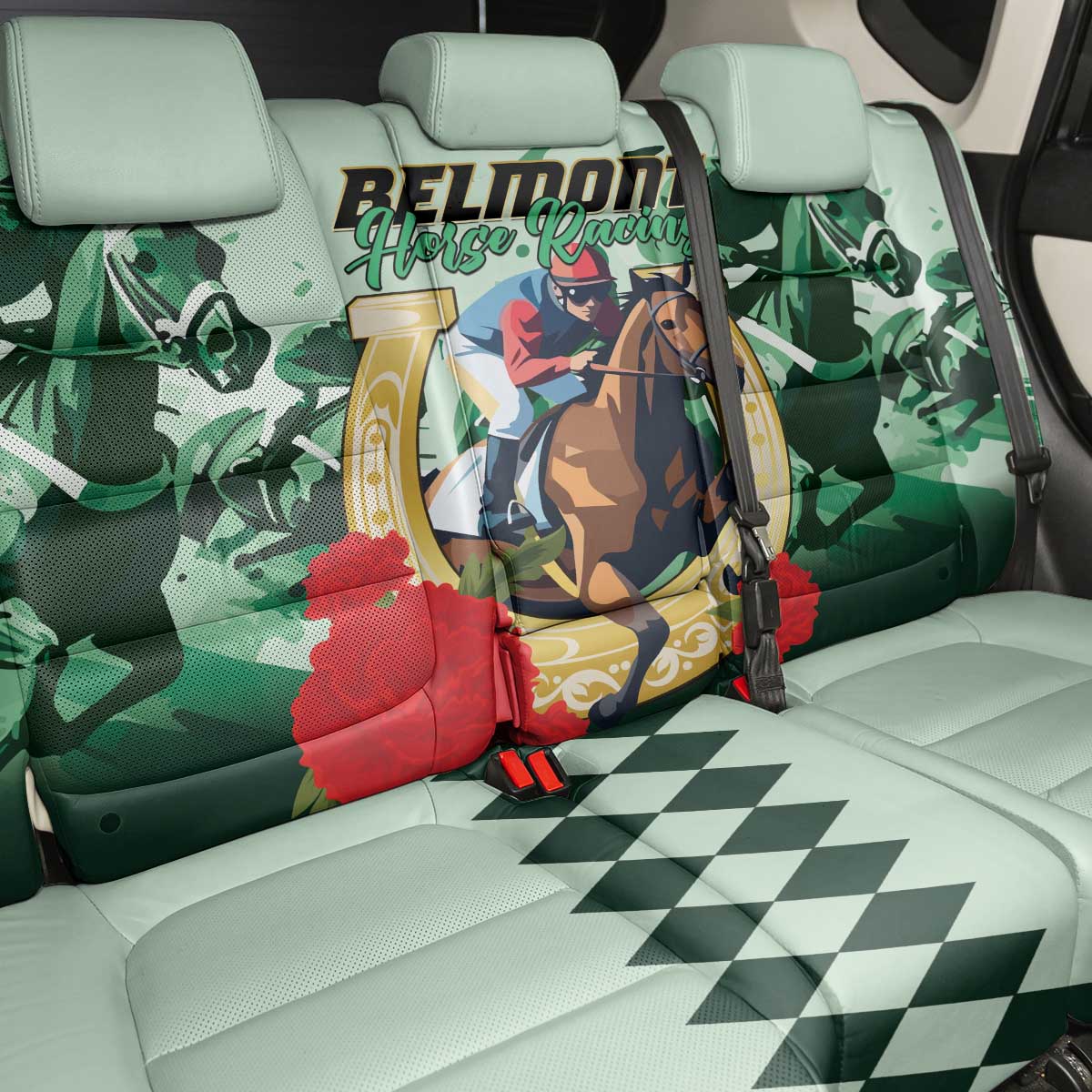 Belmont Horse Racing Back Car Seat Cover The Test of the Champion