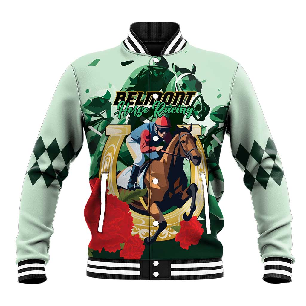 Personalized Belmont Horse Racing Baseball Jacket The Test of the Champion