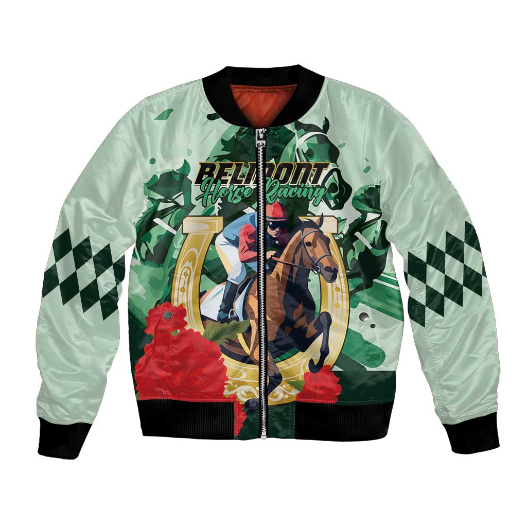 Personalized Belmont Horse Racing Bomber Jacket The Test of the Champion