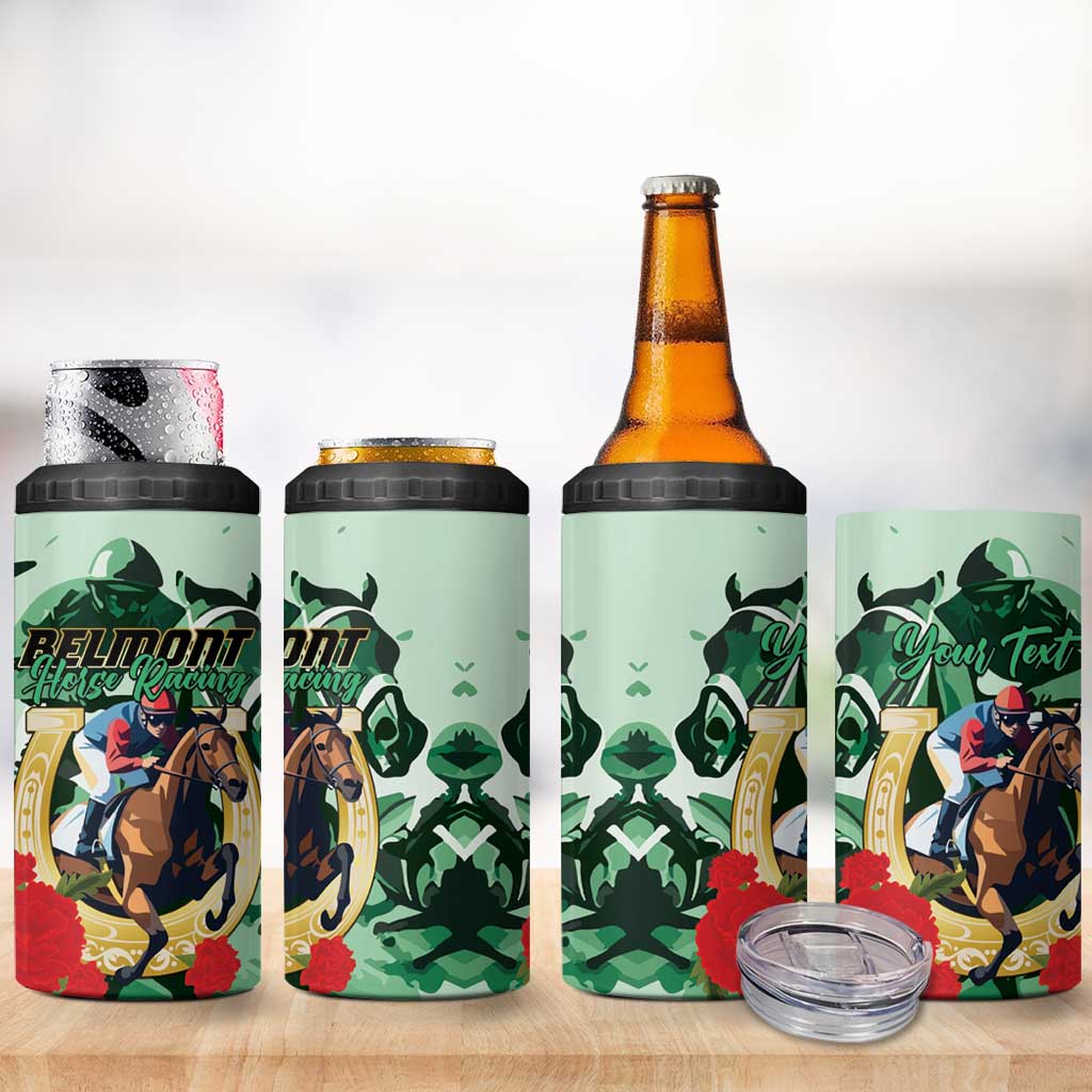 Personalized Belmont Horse Racing 4 in 1 Can Cooler Tumbler The Test of the Champion