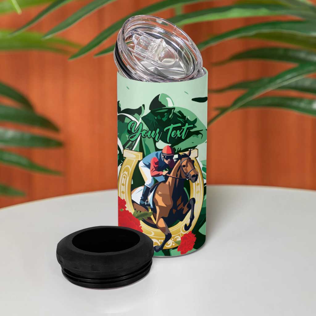 Personalized Belmont Horse Racing 4 in 1 Can Cooler Tumbler The Test of the Champion