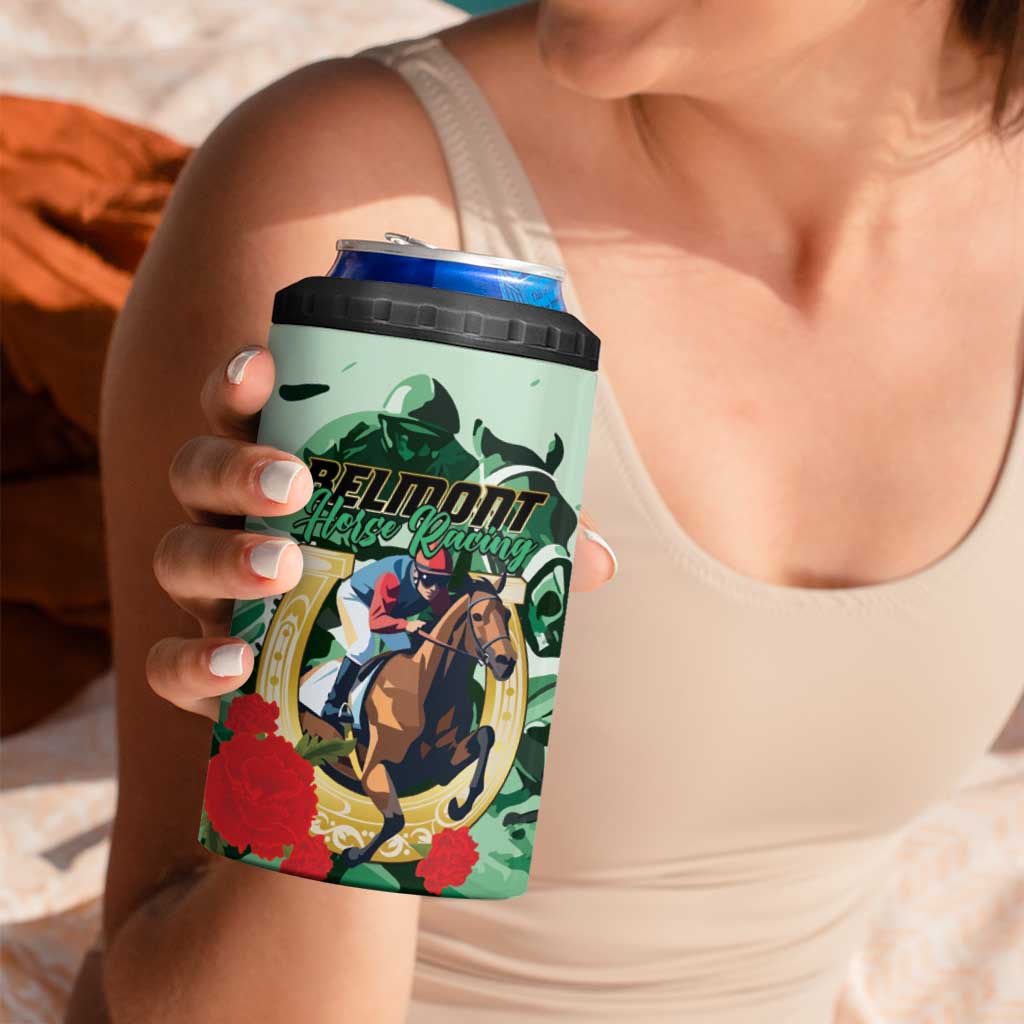 Personalized Belmont Horse Racing 4 in 1 Can Cooler Tumbler The Test of the Champion