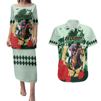Personalized Belmont Horse Racing Couples Matching Puletasi and Hawaiian Shirt The Test of the Champion