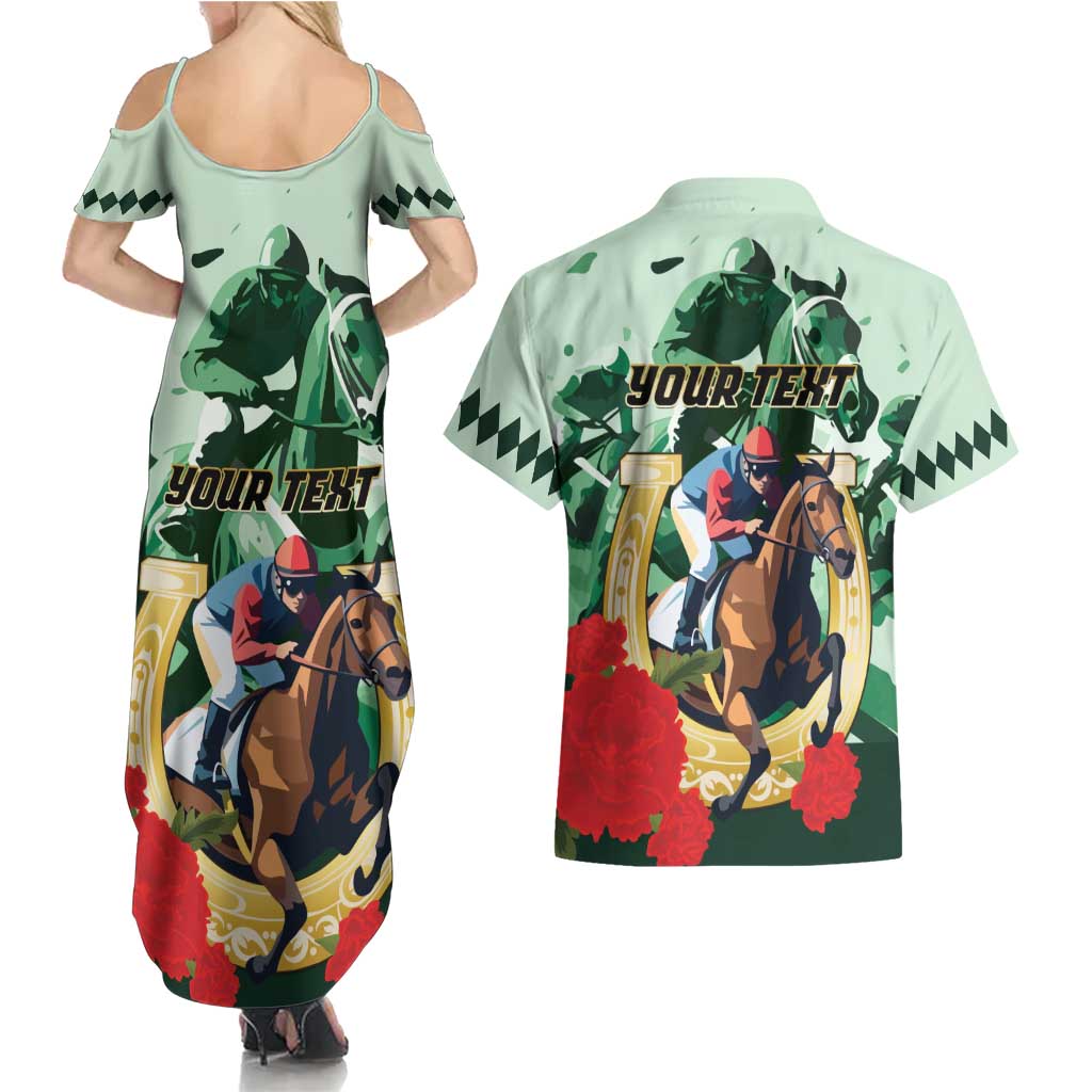 Personalized Belmont Horse Racing Couples Matching Summer Maxi Dress and Hawaiian Shirt The Test of the Champion
