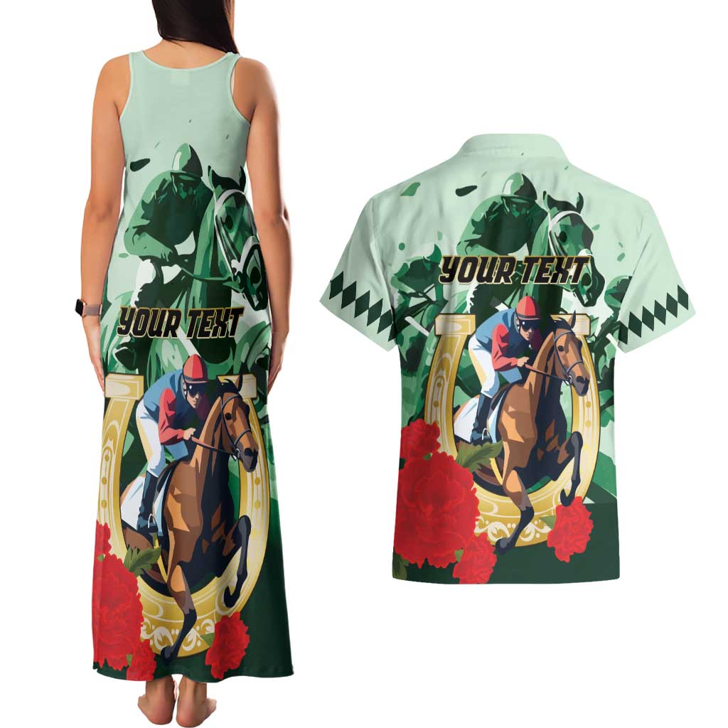 Personalized Belmont Horse Racing Couples Matching Tank Maxi Dress and Hawaiian Shirt The Test of the Champion