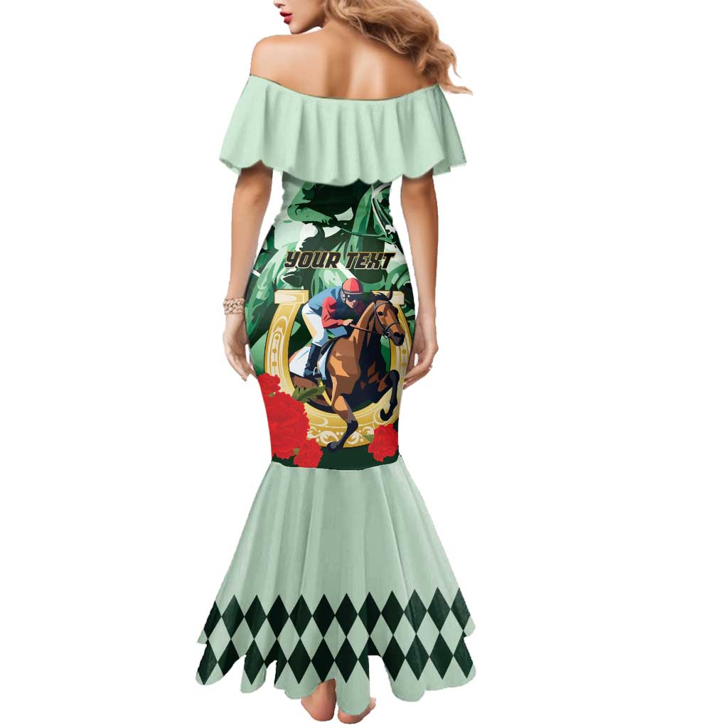 Personalized Belmont Horse Racing Family Matching Mermaid Dress and Hawaiian Shirt The Test of the Champion
