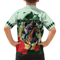 Personalized Belmont Horse Racing Family Matching Short Sleeve Bodycon Dress and Hawaiian Shirt The Test of the Champion