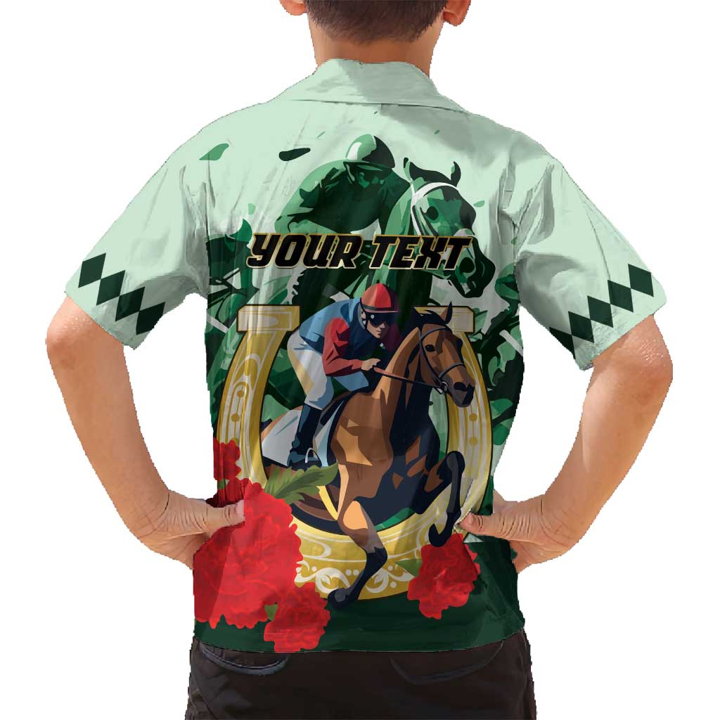 Personalized Belmont Horse Racing Family Matching Summer Maxi Dress and Hawaiian Shirt The Test of the Champion