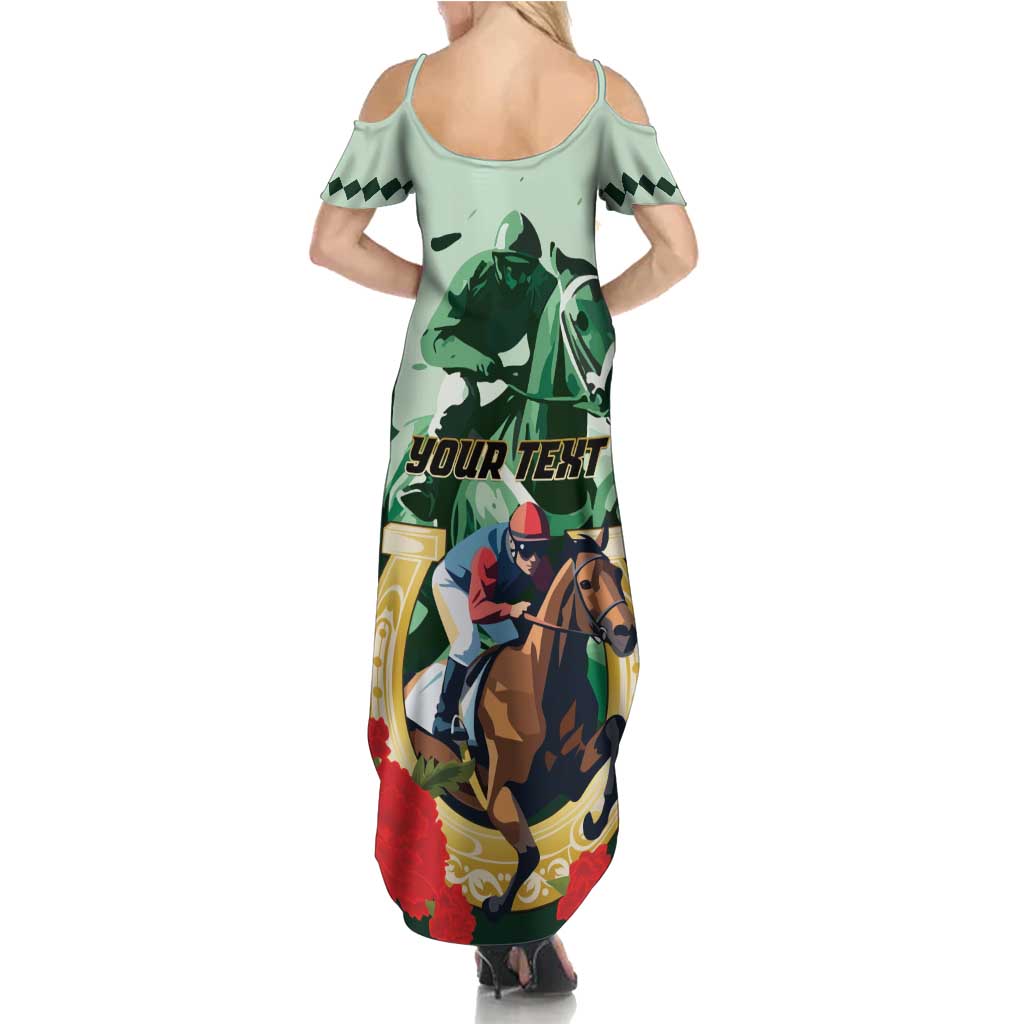 Personalized Belmont Horse Racing Family Matching Summer Maxi Dress and Hawaiian Shirt The Test of the Champion