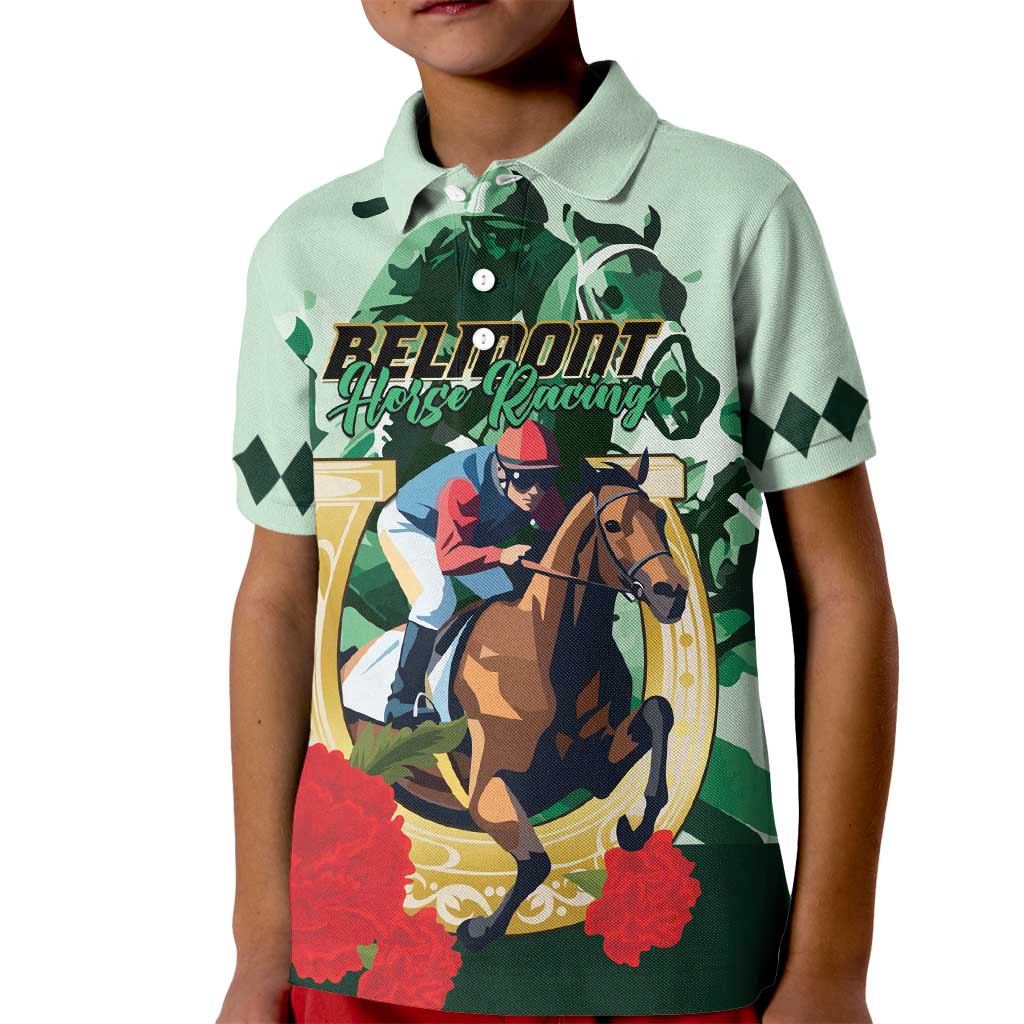 Personalized Belmont Horse Racing Kid Polo Shirt The Test of the Champion