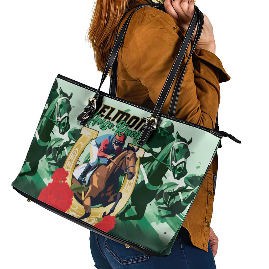 Belmont Horse Racing Leather Tote Bag The Test of the Champion