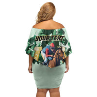 Personalized Belmont Horse Racing Off Shoulder Short Dress The Test of the Champion
