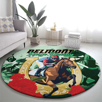 Belmont Horse Racing Round Carpet The Test of the Champion