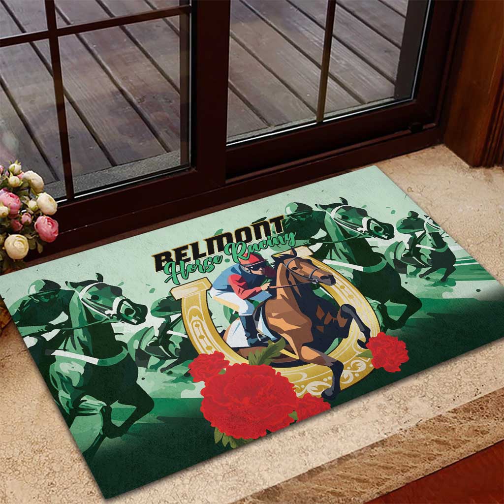 Belmont Horse Racing Rubber Doormat The Test of the Champion