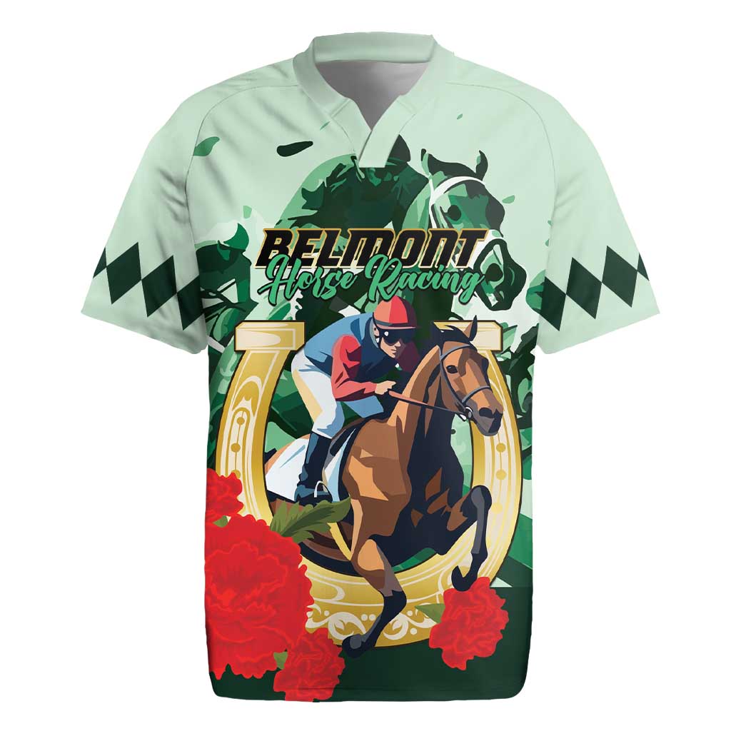 Personalized Belmont Horse Racing Rugby Jersey The Test of the Champion