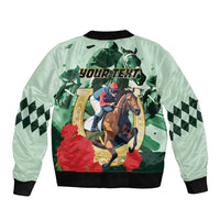 Personalized Belmont Horse Racing Sleeve Zip Bomber Jacket The Test of the Champion