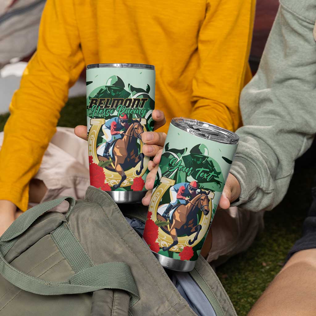 Personalized Belmont Horse Racing Tumbler Cup The Test of the Champion