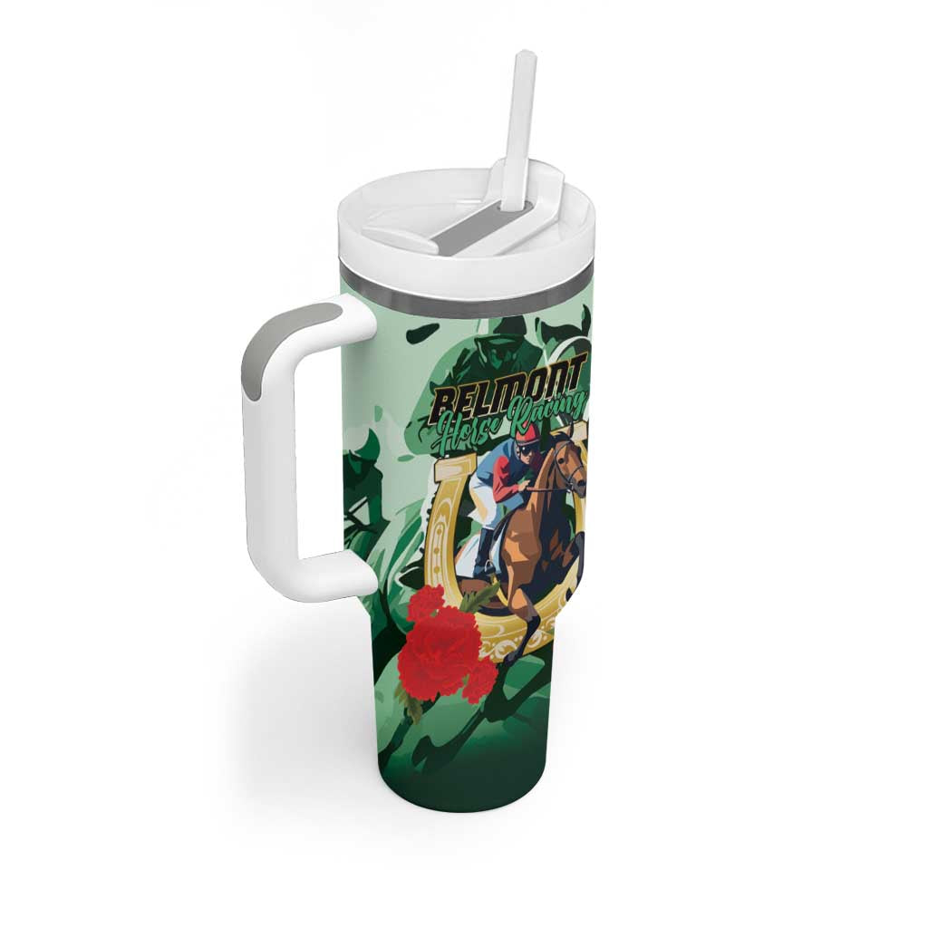 Personalized Belmont Horse Racing Tumbler With Handle The Test of the Champion