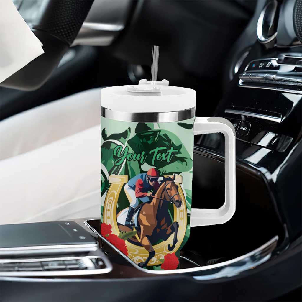 Personalized Belmont Horse Racing Tumbler With Handle The Test of the Champion