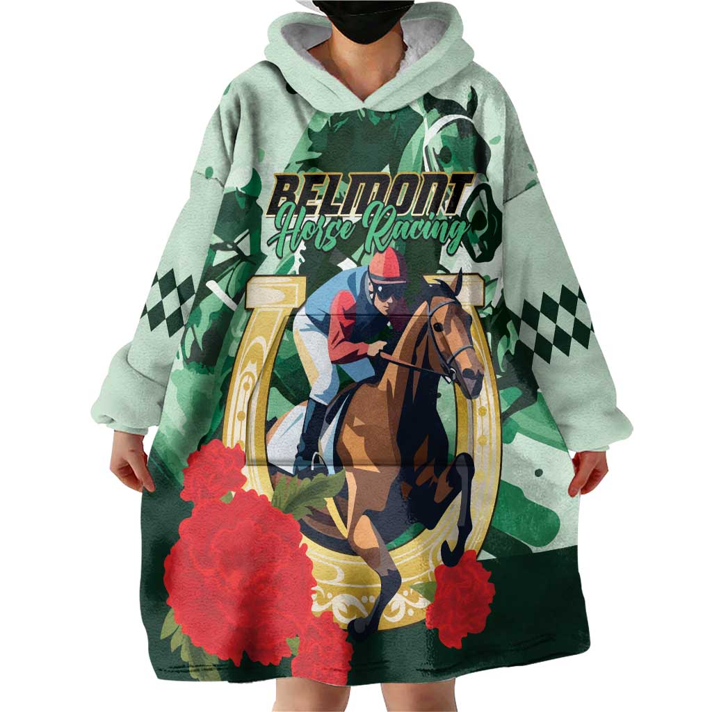 Personalized Belmont Horse Racing Wearable Blanket Hoodie The Test of the Champion
