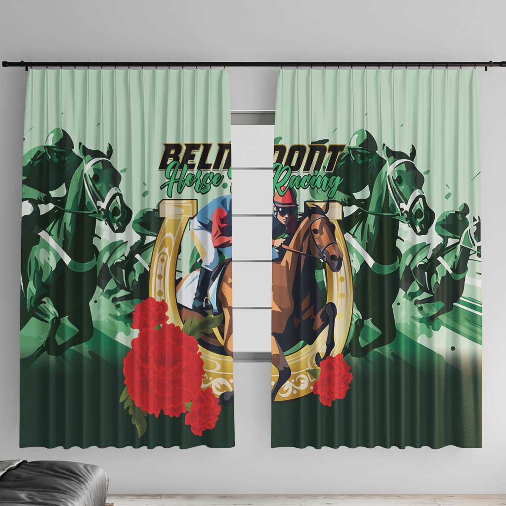 Belmont Horse Racing Window Curtain The Test of the Champion