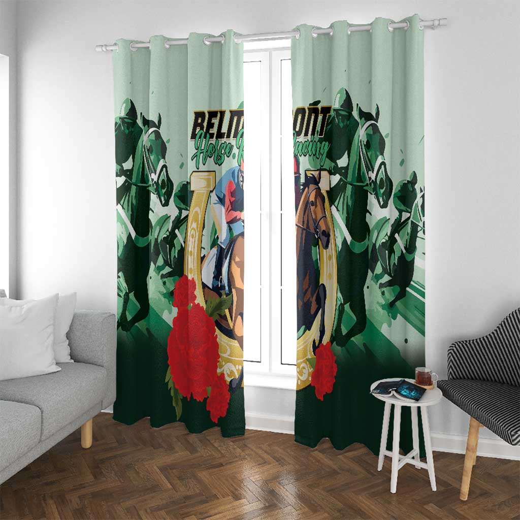 Belmont Horse Racing Window Curtain The Test of the Champion
