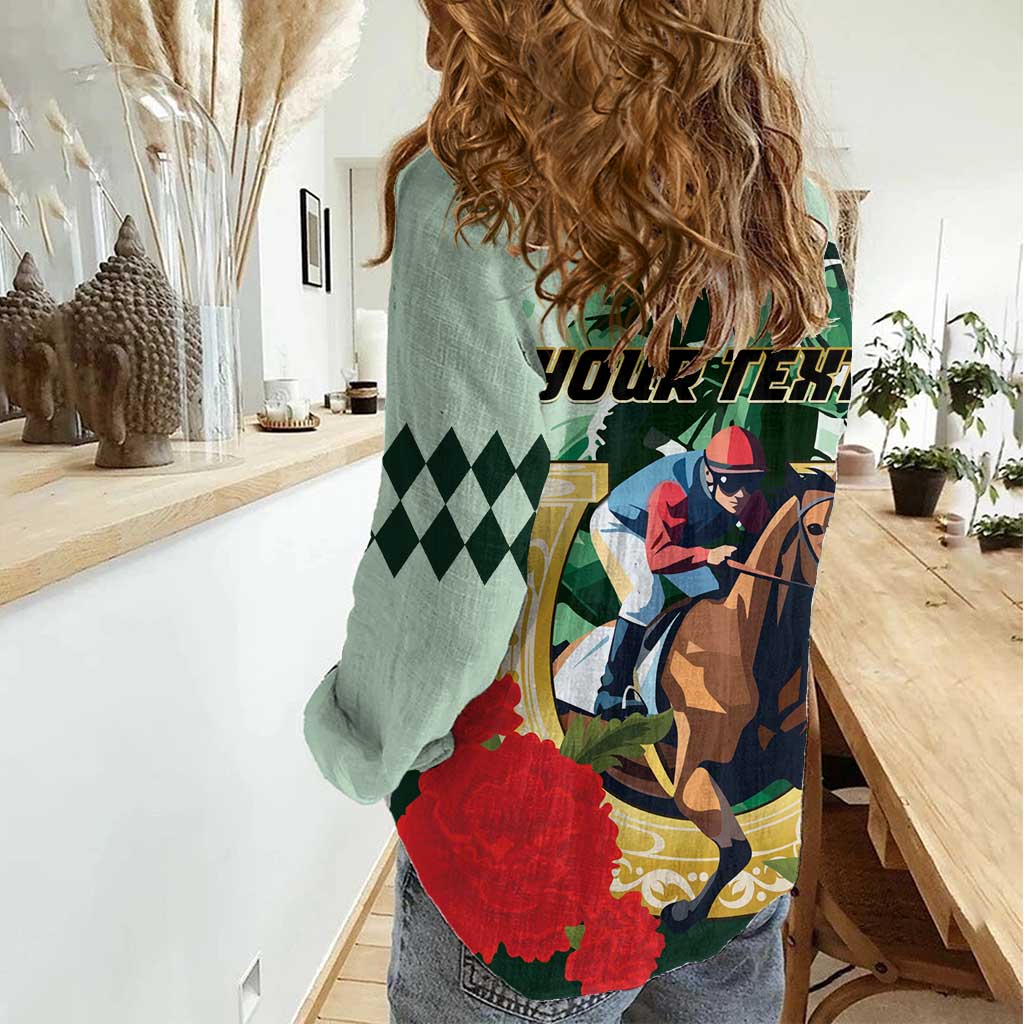 Personalized Belmont Horse Racing Women Casual Shirt The Test of the Champion