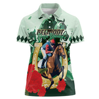 Personalized Belmont Horse Racing Women Polo Shirt The Test of the Champion