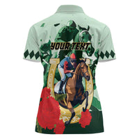 Personalized Belmont Horse Racing Women Polo Shirt The Test of the Champion