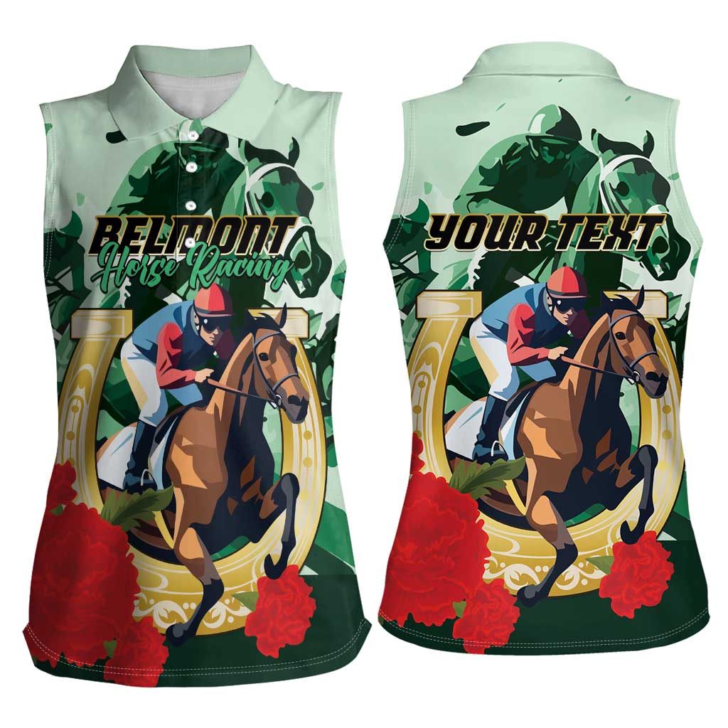 Personalized Belmont Horse Racing Women Sleeveless Polo Shirt The Test of the Champion