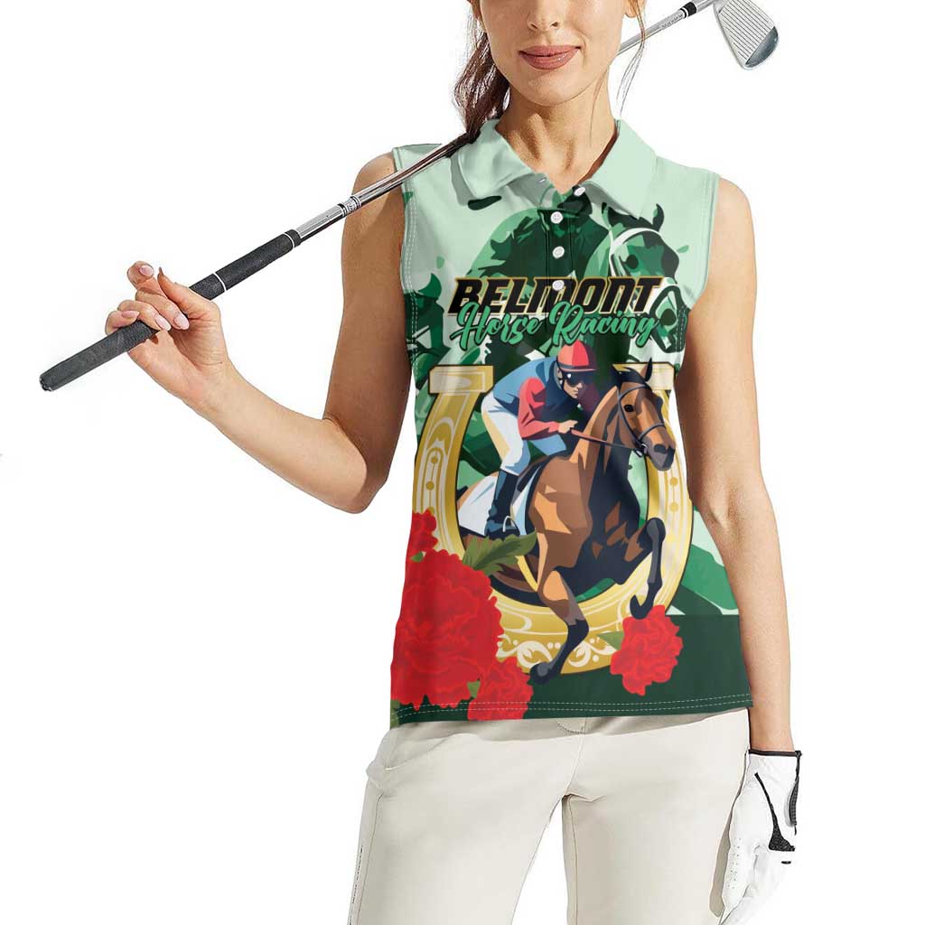 Personalized Belmont Horse Racing Women Sleeveless Polo Shirt The Test of the Champion