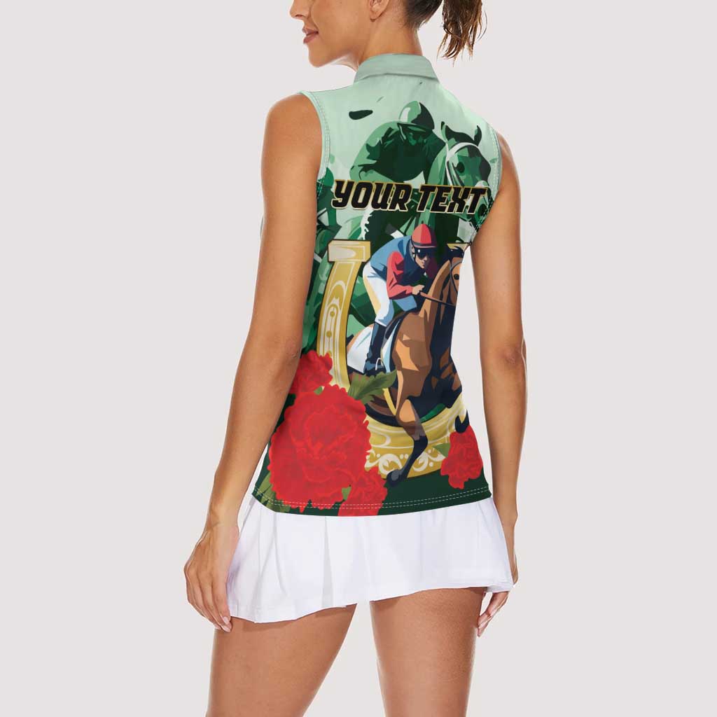 Personalized Belmont Horse Racing Women Sleeveless Polo Shirt The Test of the Champion
