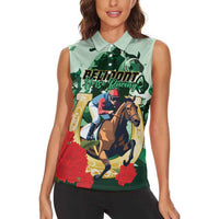 Personalized Belmont Horse Racing Women Sleeveless Polo Shirt The Test of the Champion