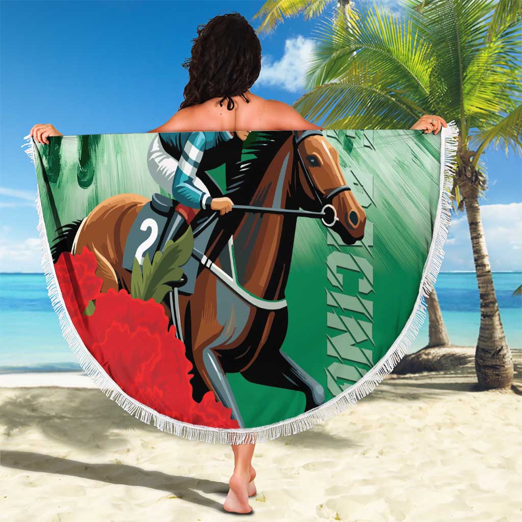 Belmont Horse Racing Beach Blanket Run for the Carnations