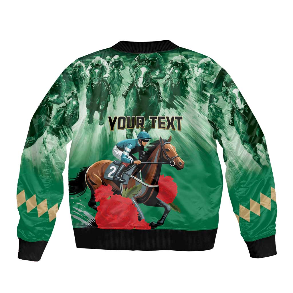 Personalized Belmont Horse Racing Bomber Jacket Run for the Carnations