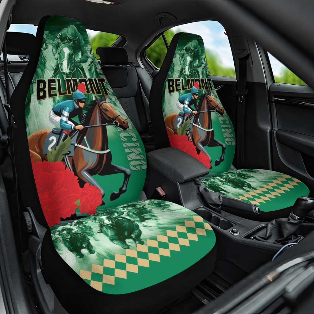 Belmont Horse Racing Car Seat Cover Run for the Carnations