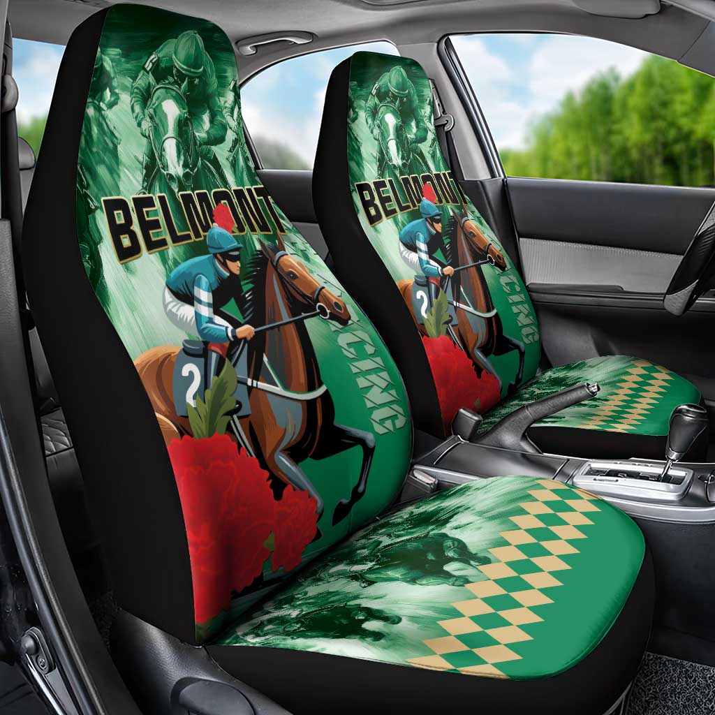 Belmont Horse Racing Car Seat Cover Run for the Carnations
