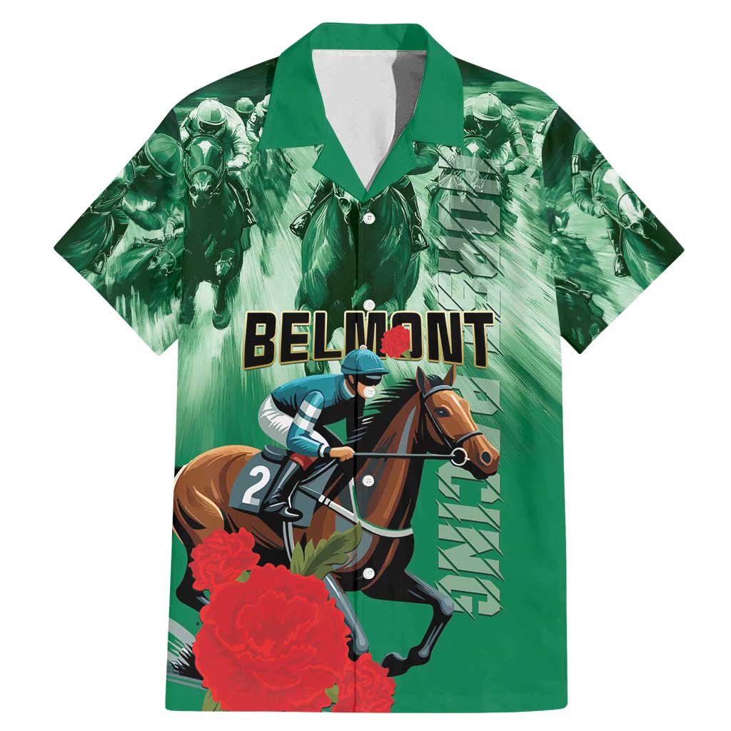 Personalized Belmont Horse Racing Family Matching Mermaid Dress and Hawaiian Shirt Run for the Carnations