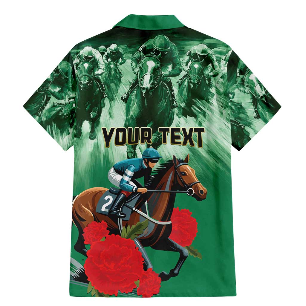 Personalized Belmont Horse Racing Family Matching Mermaid Dress and Hawaiian Shirt Run for the Carnations