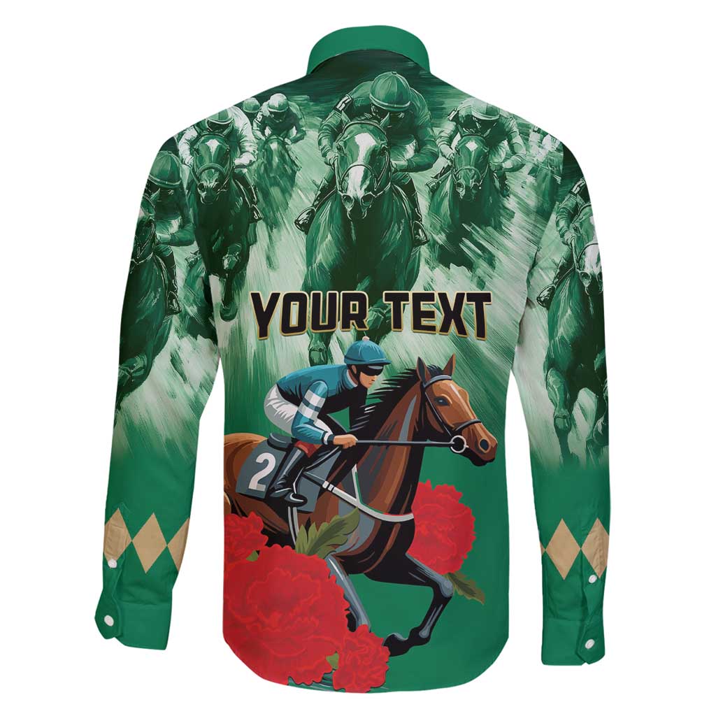 Personalized Belmont Horse Racing Family Matching Mermaid Dress and Hawaiian Shirt Run for the Carnations