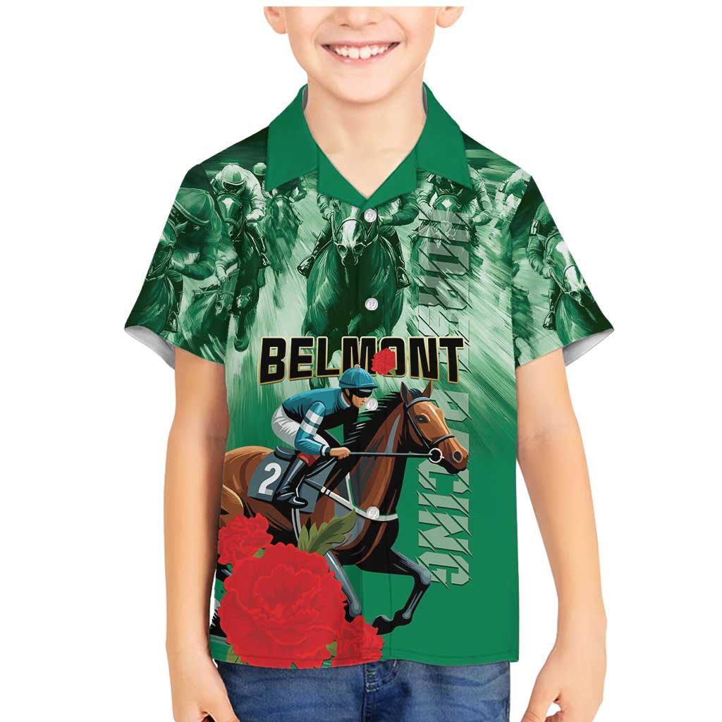 Personalized Belmont Horse Racing Family Matching Mermaid Dress and Hawaiian Shirt Run for the Carnations