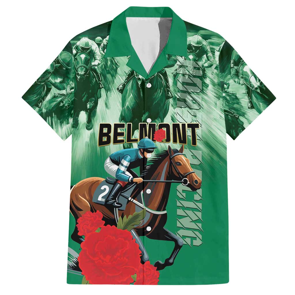 Personalized Belmont Horse Racing Family Matching Short Sleeve Bodycon Dress and Hawaiian Shirt Run for the Carnations