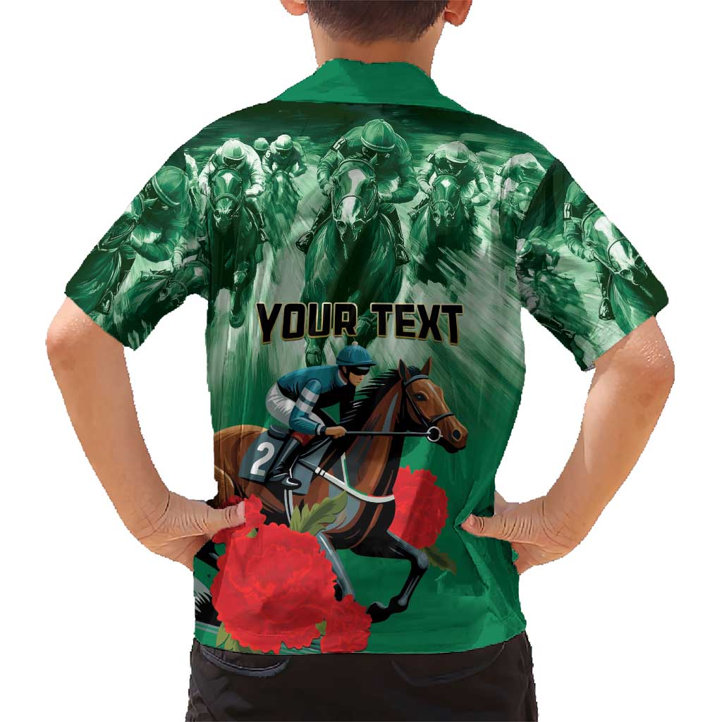 Personalized Belmont Horse Racing Kid Hawaiian Shirt Run for the Carnations